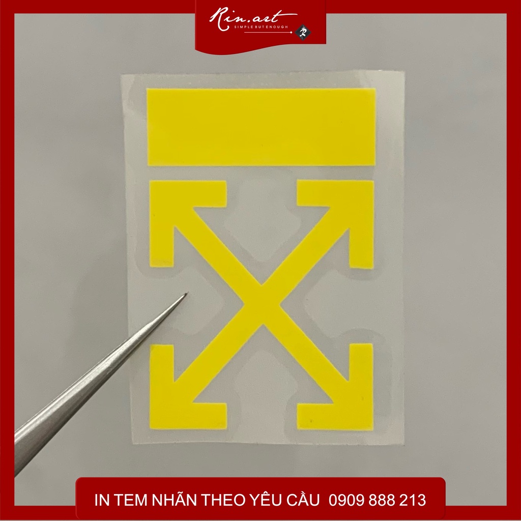 Rinart.vn | Decal ủi tổng hợp Logo OFF mũi tên chéo siêu ngầu | Logo Sticker Patch in áo ủi trực tiếp lên vải