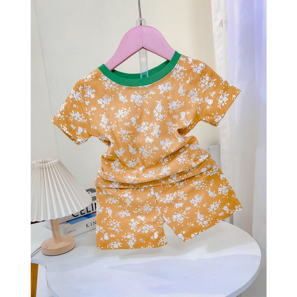 Bộ thun ngắn bé gái Bigbaby chất thun mềm mát họa tiết dễ thương nhiêu mẫu cho bé 11-22kg