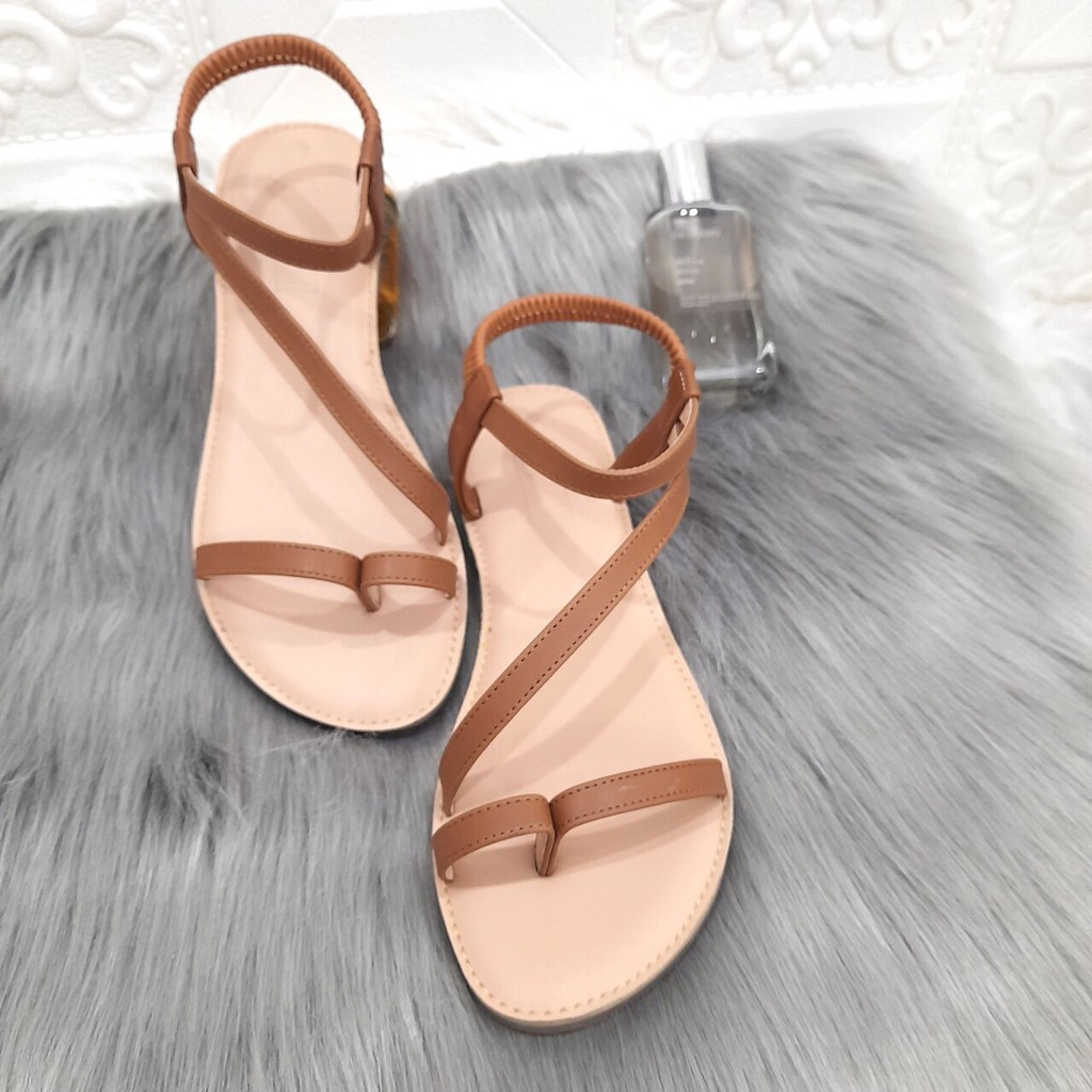 Sandal xỏ ngón dây ngang đế mềm, quai chun hậu Mtstore siêu dễ thương