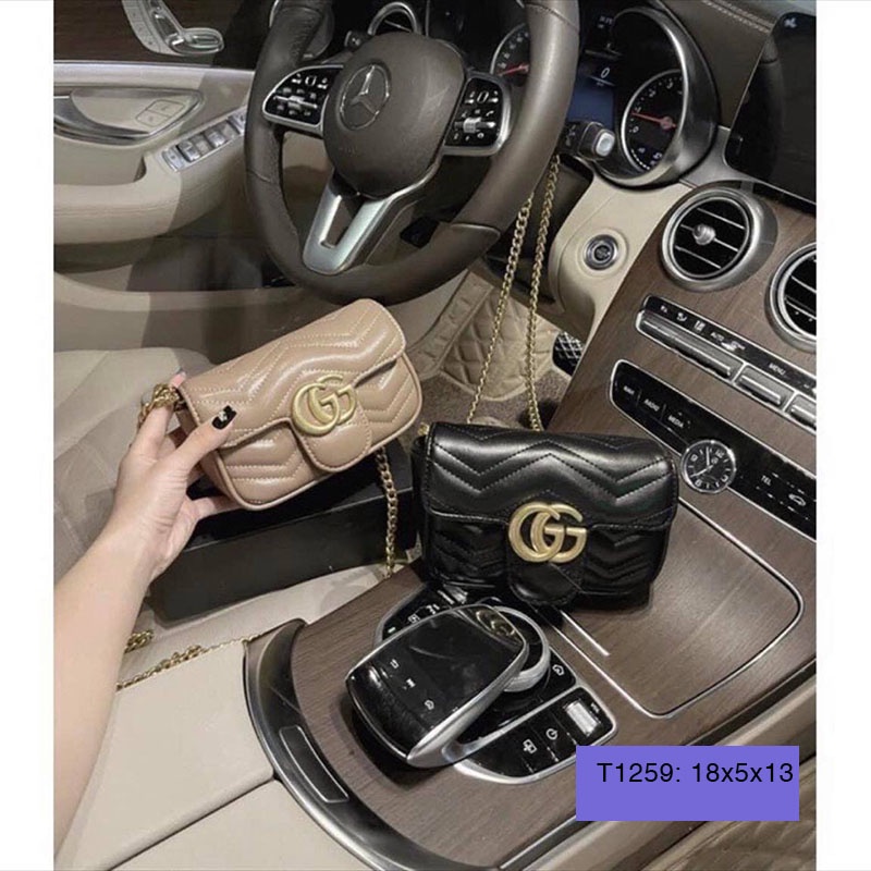 Túi xách tay đeo chéo mini nữ da trám lượn sóng sang chảnh phong cách hàn quốc T1259