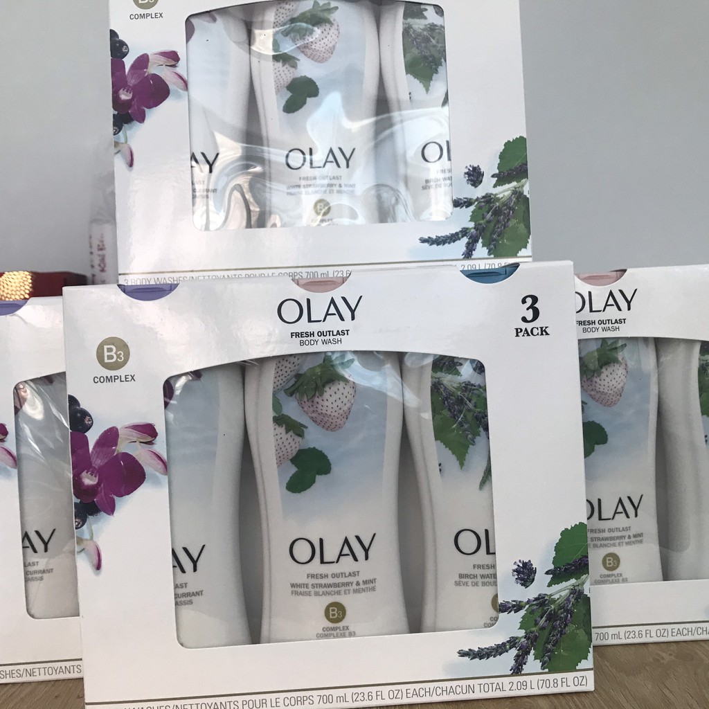 BỘ 3 SỮA TẮM OLAY FRESH OUTLAST BODY WASH 700ML (Hàng Mỹ)