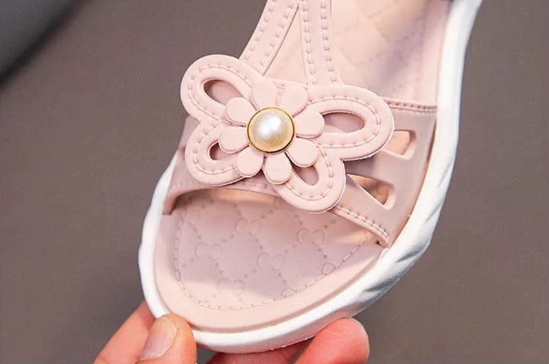 Girls Sandals 3-11Yrs Kids Butterfly Pearl Princess Sandals Summer Casual Velcro Beach Shoes