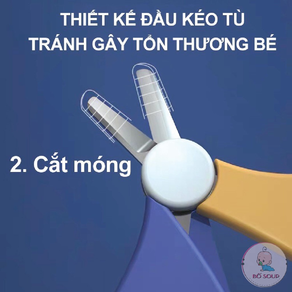 Bộ bấm móng tay cho bé cao cấp 5 món, cắt móng tay cho bé sơ sinh an toàn Shop Bố Soup