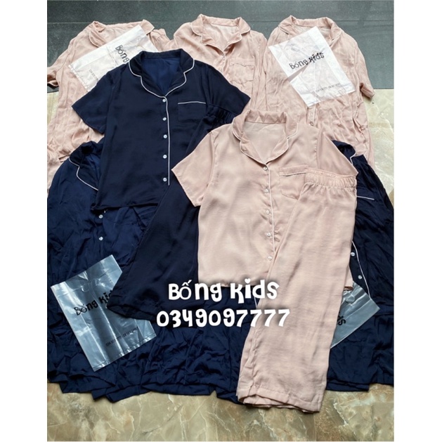Bộ Mặc Nhà Nữ Ống Suông Satin GU