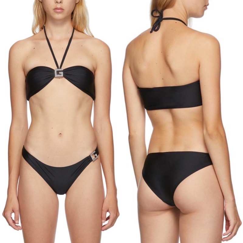 [BKN1259] &lt;BRAND&gt; SET BIKINI ĐEN GCC KHUY ĐÁ (KHÔNG MÚT)