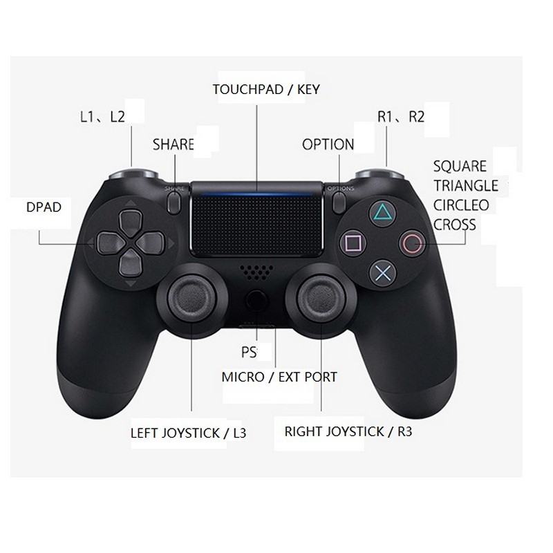 Gamepad Không dây Bluetooth PS/4 Black cho máy tính - điện thoại - máy game Console PS/4