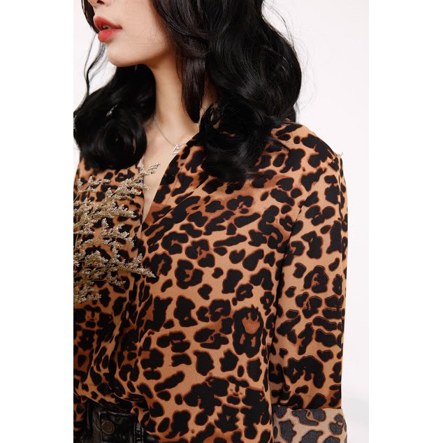 Áo sơmi BSK họa tiết da báo