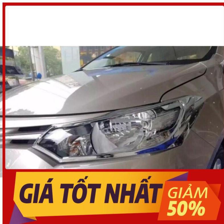 [xả kho] Bộ ốp đèn hậu và đèn pha Vios 2014-2018 nhựa abs mạ crom sáng bóng