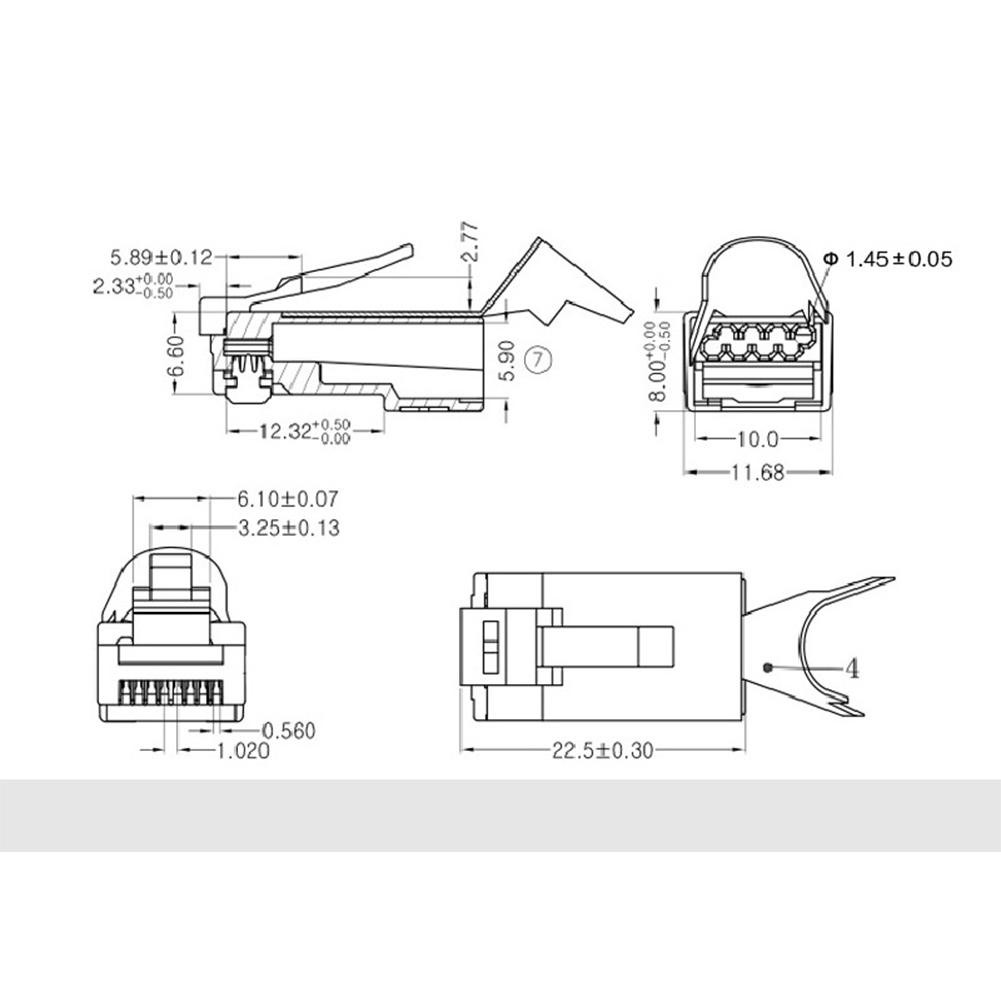 Đầu nối RJ45 được che chắn bằng kim loại CAT7 Đầu cắm mô-đun - Đầu nối mạng Ethernet cáp RJ 45 Cat 7 8P8C