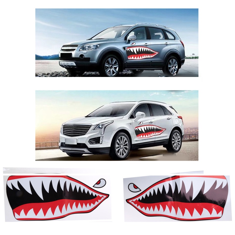 Set 2 Miếng Dán Trang Trí Hình Hàm Răng Cá Mập A-10 Warthog Độc Đáo