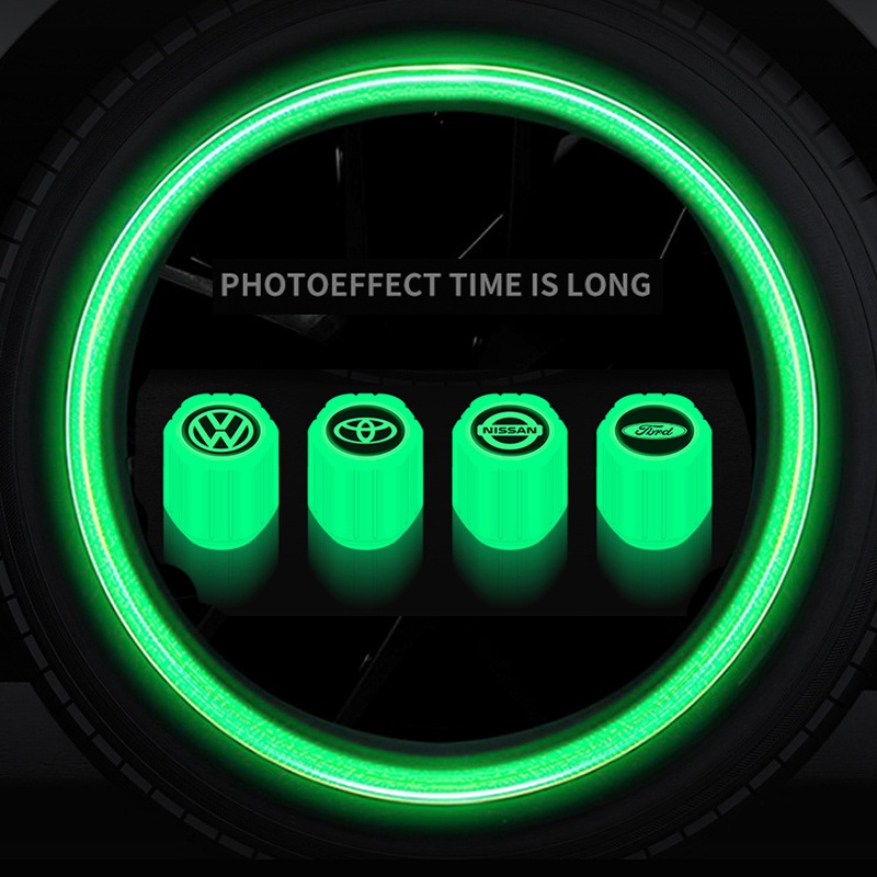 1 Nắp Van Bánh Xe Bằng Nhựa abs Phát Quang Chống Bụi Thông Dụng