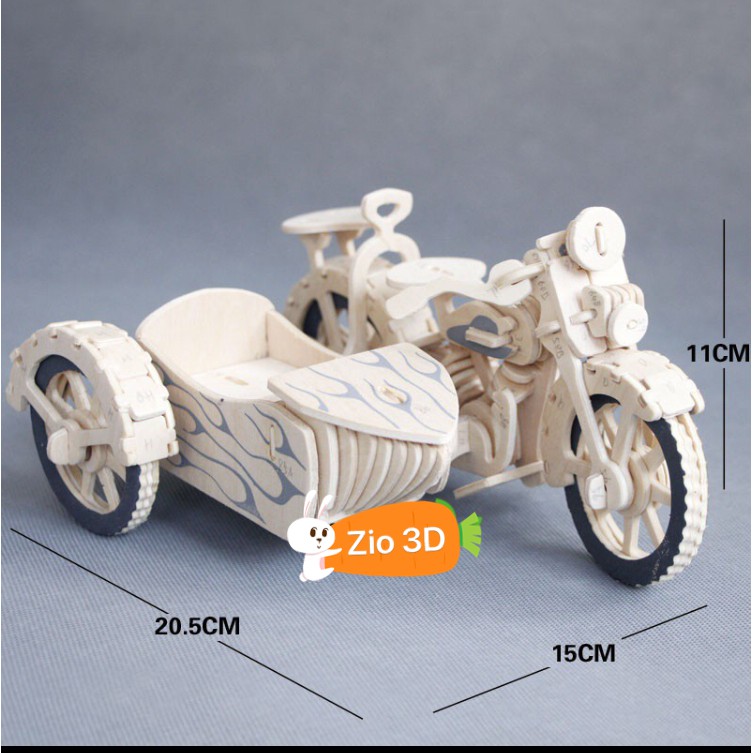 Đồ chơi lắp ráp gỗ 3D Mô hình Xe mô tô