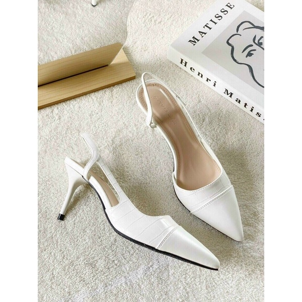 Giày cao gót nữ bít mũi đế nhọn dáng slingback khuyết eo thời trang tinh tế thanh lịch Alluring