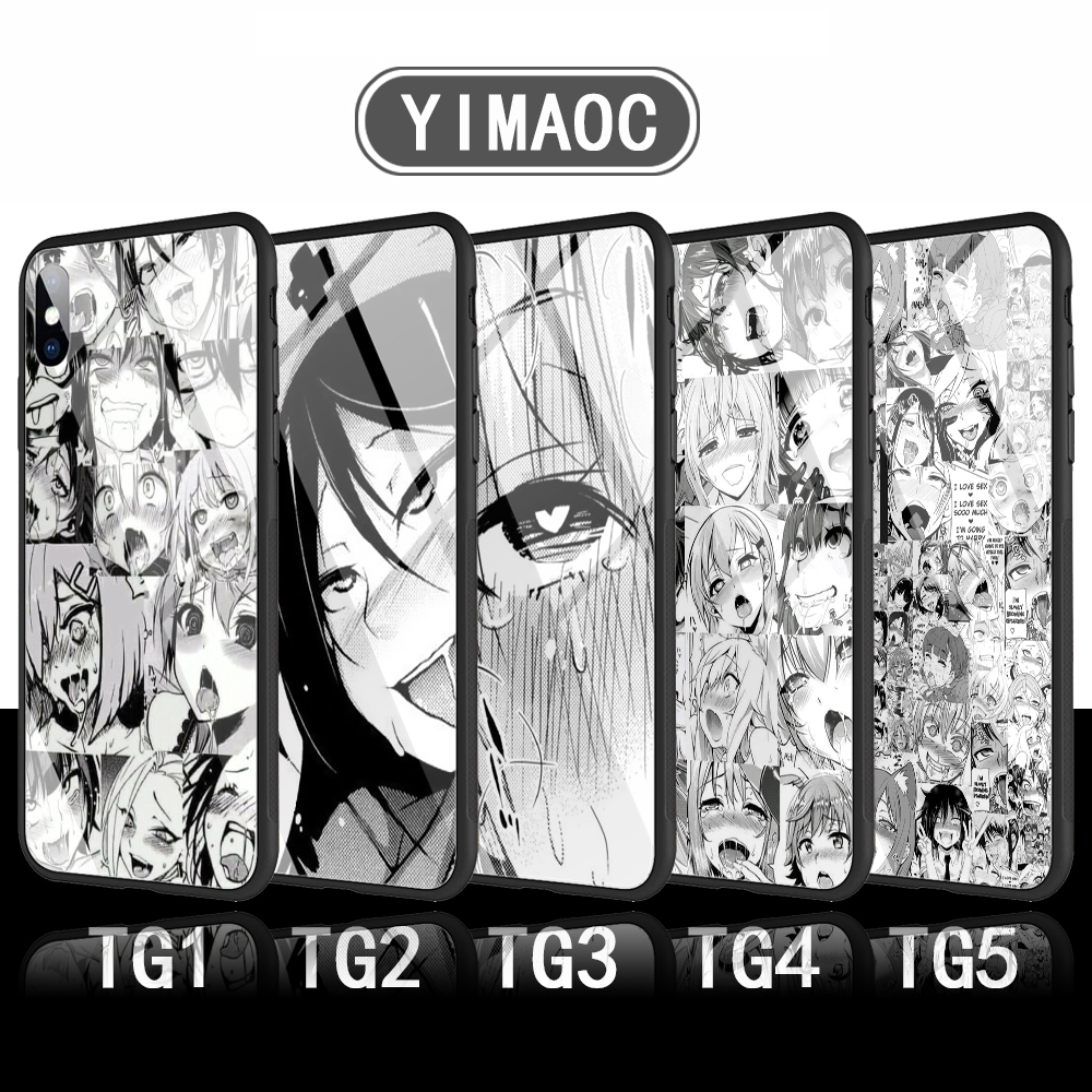 Ốp điện thoại mặt kính in hình anime Nhật Bản cho Samsung A10 A20 A30 A40 A50 A60 A70 Note 8 9