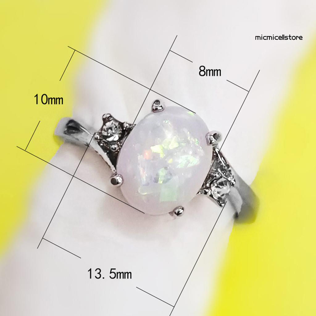 Nhẫn Đính Đá Opal Nhân Tạo Thời Trang Cho Nữ