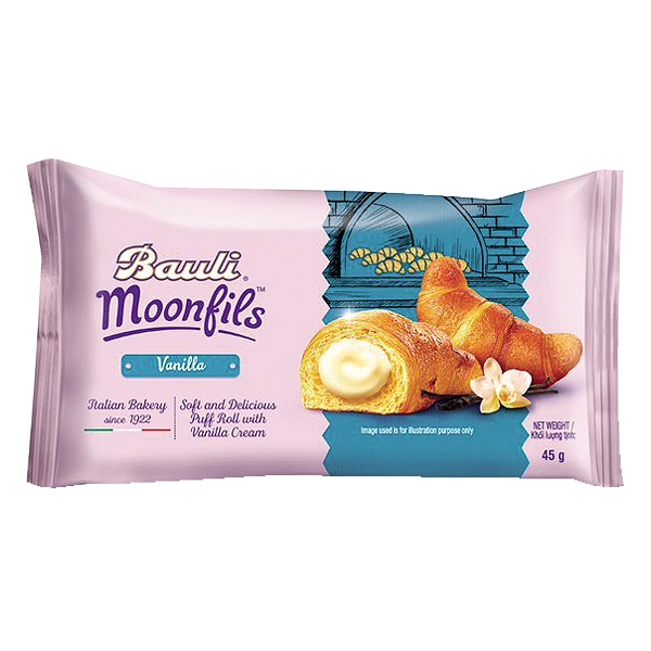 Bánh Sừng Bò Bauli Moonfils Nhân Dâu, Socola Và Vani Gói 45G