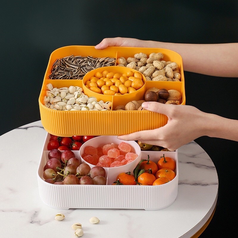 Khay mứt Tết đựng bánh kẹo sừng hươu cao cấp nhiều tầng