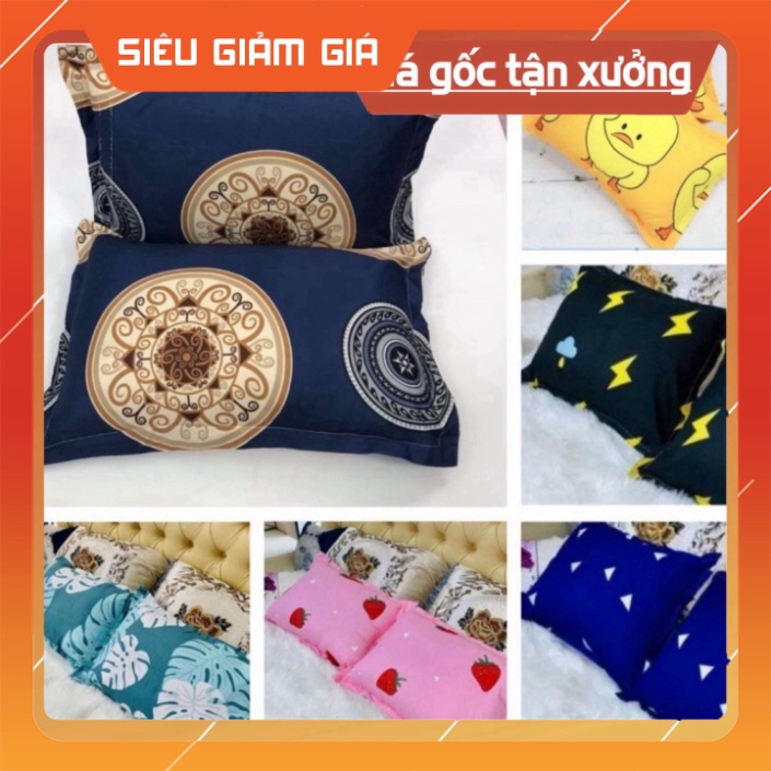 Vỏ gối nằm cotton poly kích thước 45x65cm nhiều mẫu