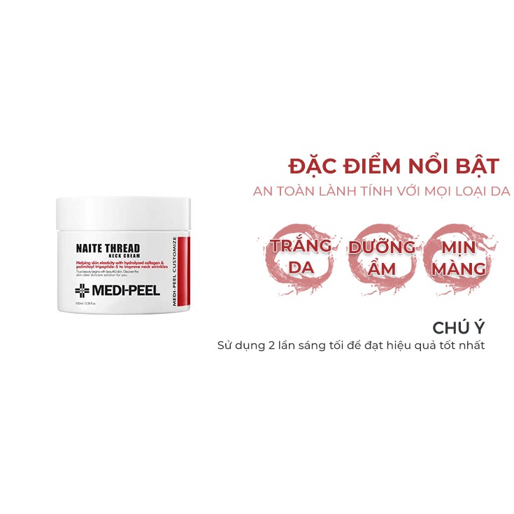 Kem dưỡng trắng vùng cổ chăm sóc da toàn diện Medi peel naite thread neck cream KD09