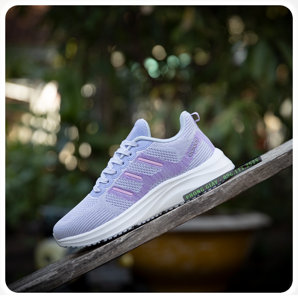 Giày sneaker nữ giày thể thao nữ D529 màu ghi tím