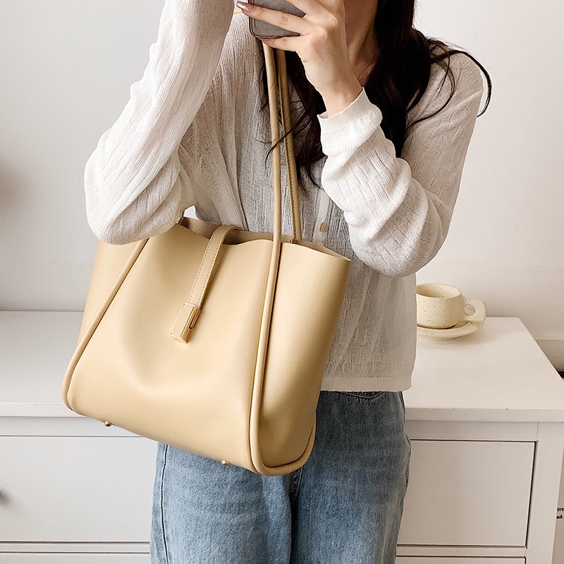 Túi đeo vai IELGY cỡ lớn màu sắc đơn giản thời trang cho nữ