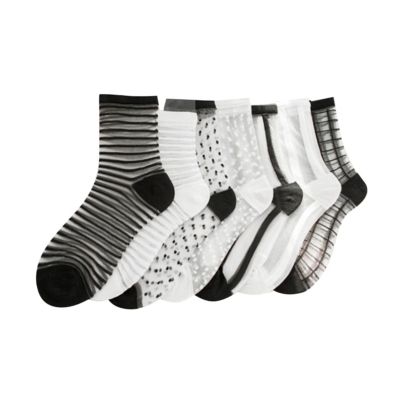 Vớ ecmln vải lưới trong suốt co giãn in họa tiết chấm bi phối ren quyến rũ nhiều kiểu dáng dành cho nữ 2022