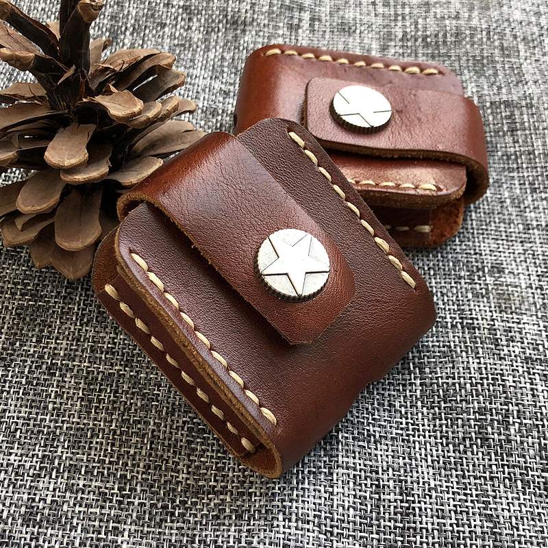 Vỏ Da Bò Đựng Bật Lửa zippo Hình Ngôi Sao Năm Cánh