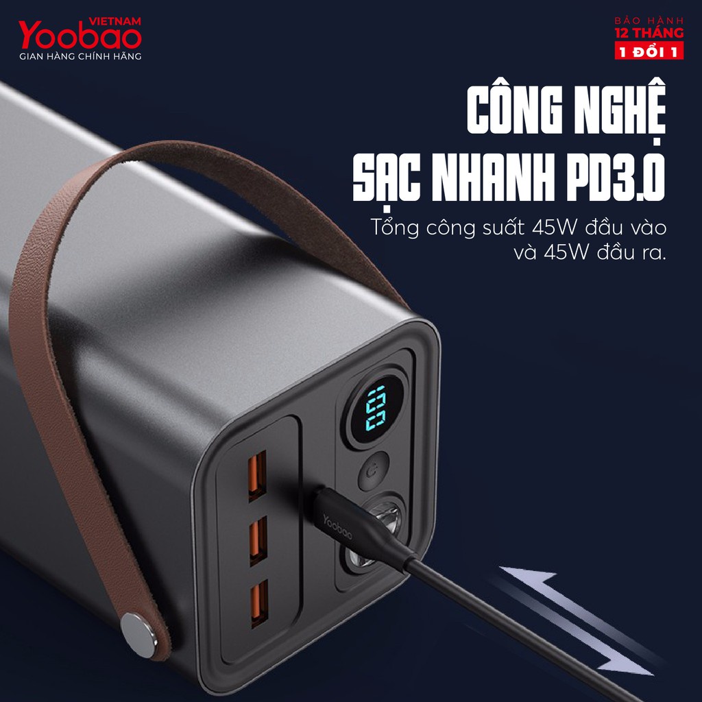 [sẵn hàng] Trạm sạc dự phòng Yoobao EN1 46200mAh Sạc nhanh PD3.0 &amp; QC3.0 220V