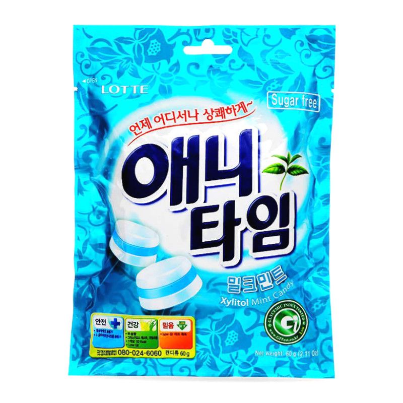 Kẹo Lotte Anytime Mix Vị Chanh/ Bạc Hà/Mận Đào/Bluemarine 74gam