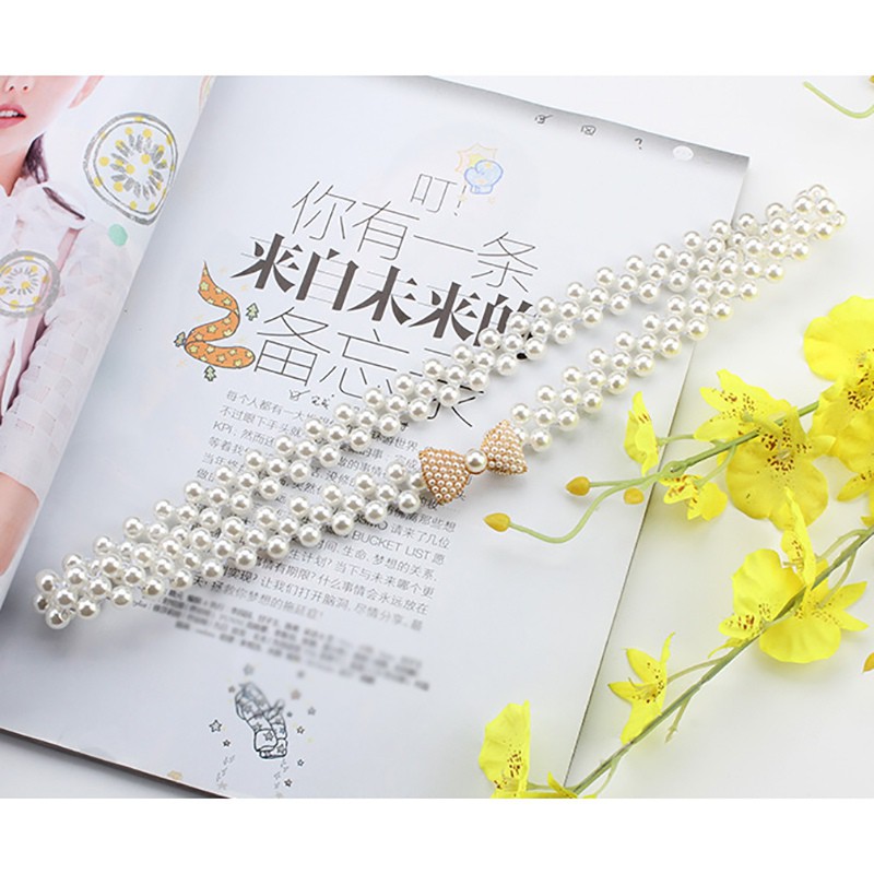 Thắt lưng nữ kiểu đính ngọc trai phong cách thanh lịch