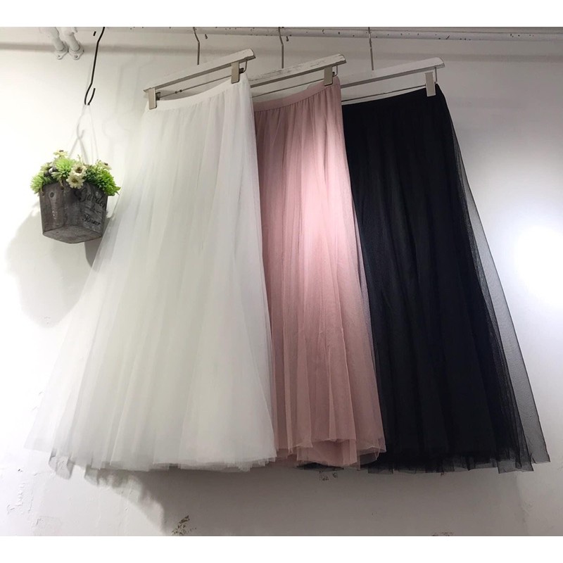Chân váy voan lưới Thailand