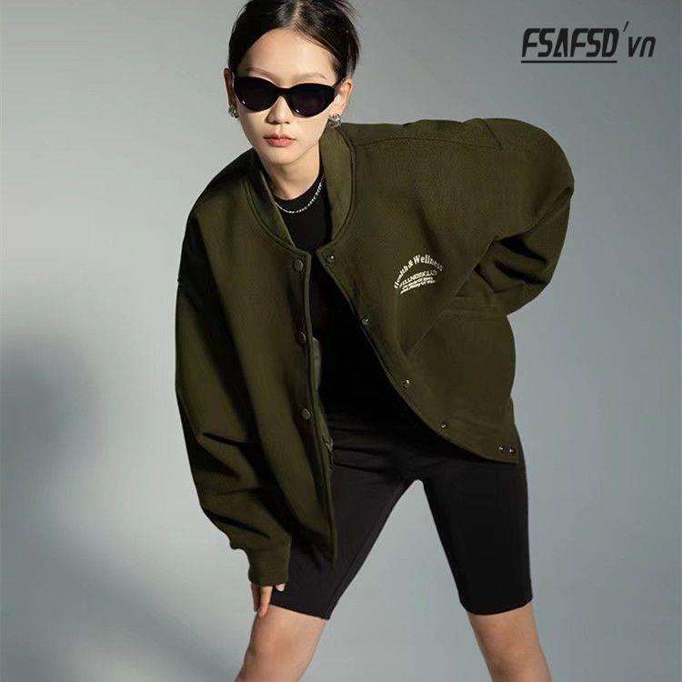 Áo Khoác Bóng Chày Ngắn Dáng Rộng Thêu Họa Tiết Kiểu Retro Mỹ Thời Trang Mùa Thu Cho Các Cặp Đôi