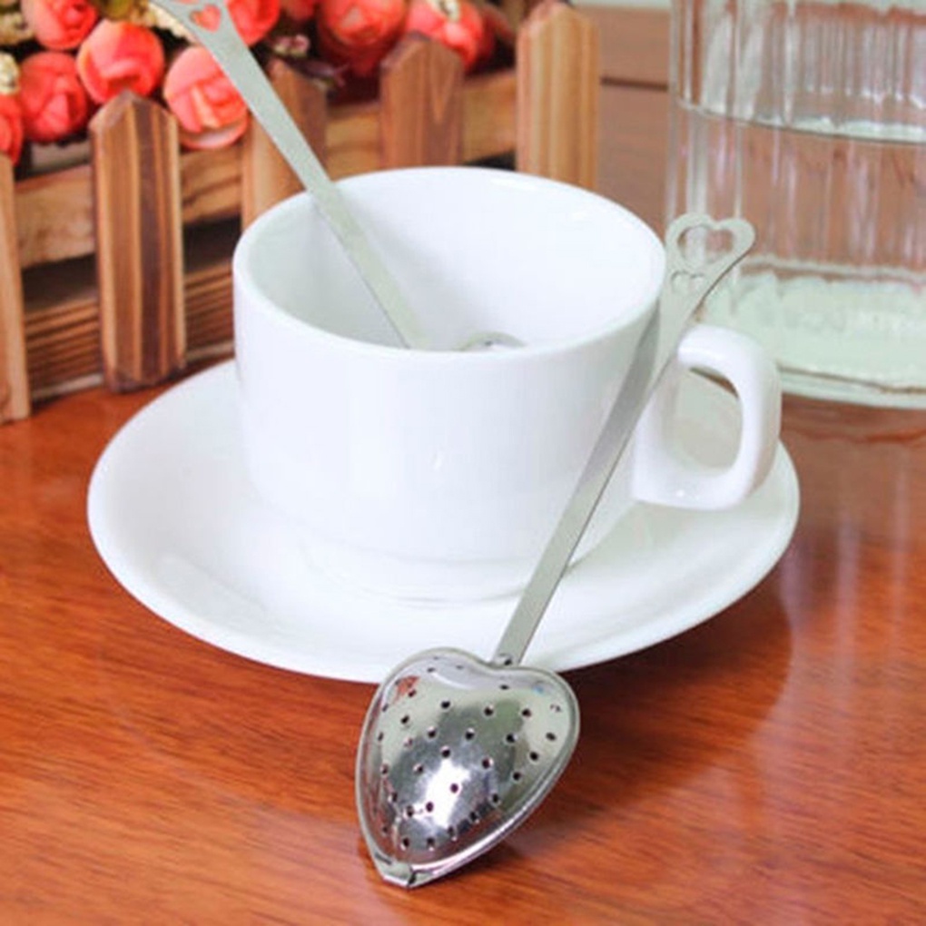Heart Shape Stainless Steel Tea Infuser Spoon Strainer Steeper Handle Tea Strainer Tool【vollter1】