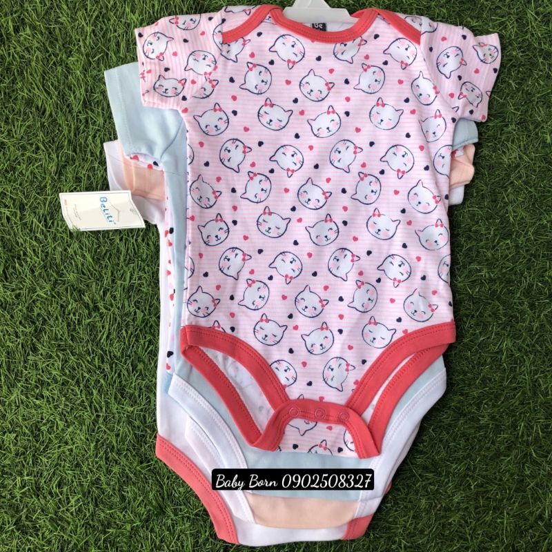 Body tam giác ngắn tay cho bé yêu từ sơ sinh - 12m siêu dễ thương xinh xắn thương hiệu Beliti