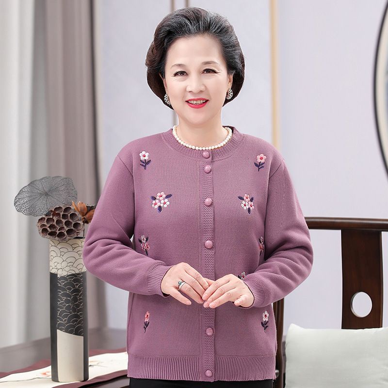 Áo khoác Len  Cardigan lót lông tặng bà, tặng mẹ