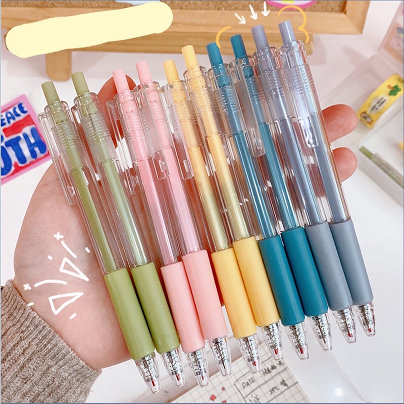 Bút Mực gel Ngòi 0.5mm Màu Đen Macaron Cho Học Sinh
