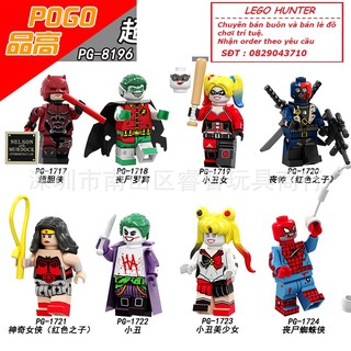 Lego minifigures nhân vật siêu anh hùng , siêu ác nhân DC Robin Bat Who Laugh Darevil Joker PG8196