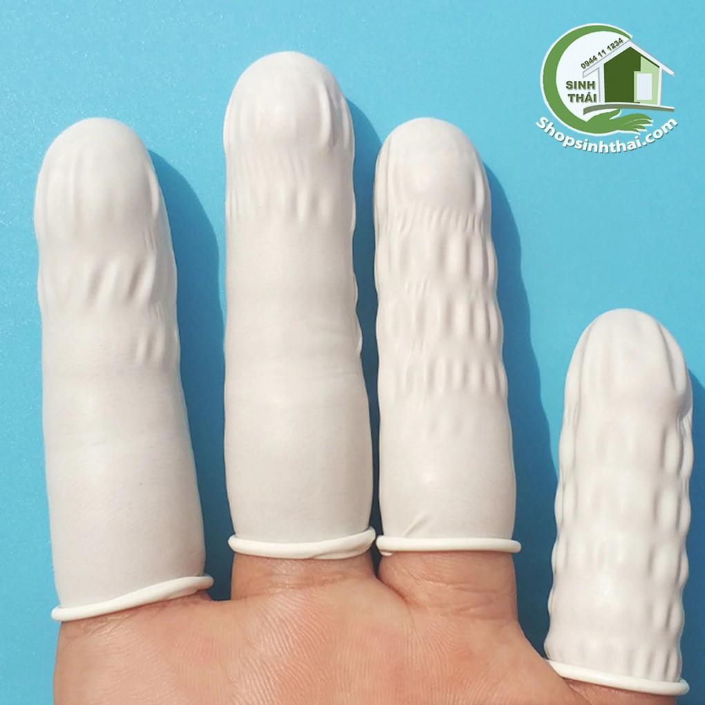 Găng tay cao su xỏ ngón bảo vệ đầu ngón tay - bao đầu ngón tay bằng cao su màu trắng