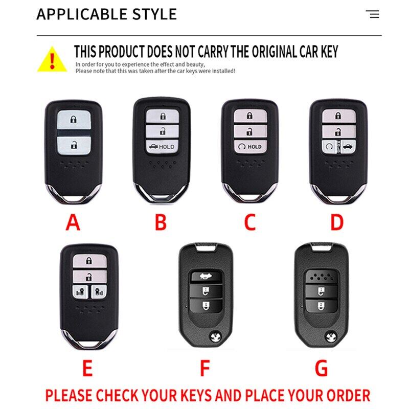 Vỏ chìa khóa điều khiển từ xa bằng da và hợp kim kẽm cho Honda City Jazz Civic Freed BRV CRV HRV Vezel Accord Odyssey