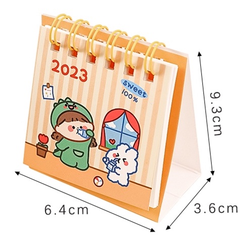 Lịch Để Bàn 2023 Gấp Gọn Họa Tiết Hoạt Hình Dễ Thương
