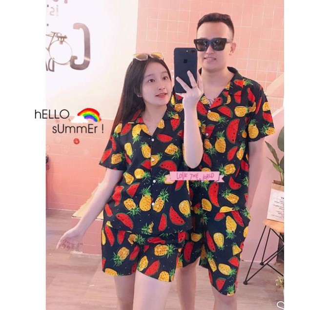 Đồ Bộ Pijama Cho Đội, Nhóm, Team - Mẫu Họa Tiết Đi Biển 2 Form M (&lt;60KG) và XL (&lt;85KG)
