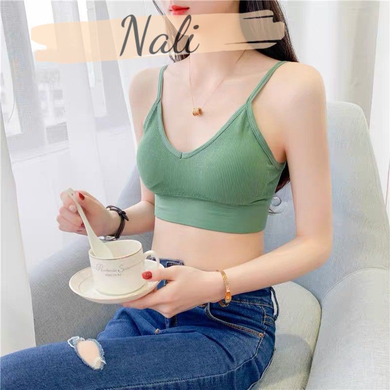 Áo bra thun len tăm, áo bra hở vai khoét lưng chữ u tập gym yoga NL016 | BigBuy360 - bigbuy360.vn