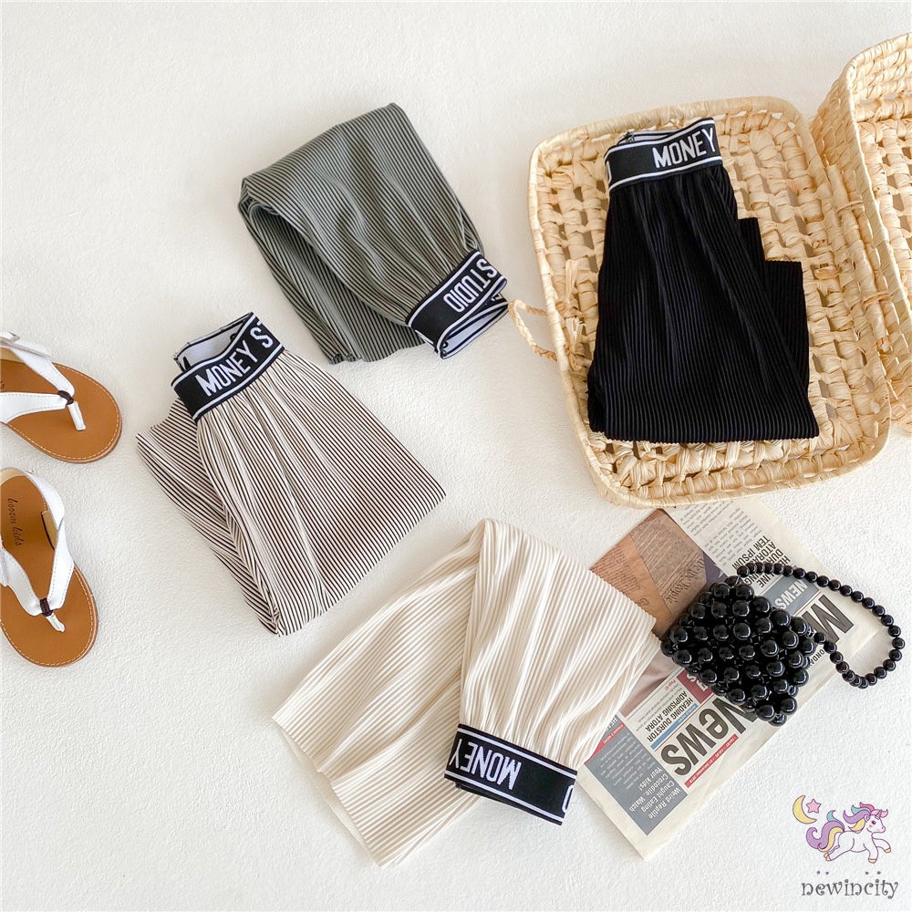 Quần dài ống rộng in chữ phong cách Hàn Quốc thời trang cho bé gái