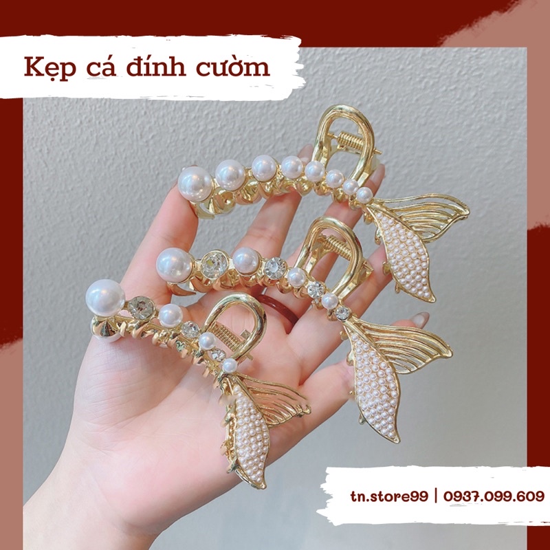 KẸP CÁ KIM LOẠI ĐÍNH CƯỜM