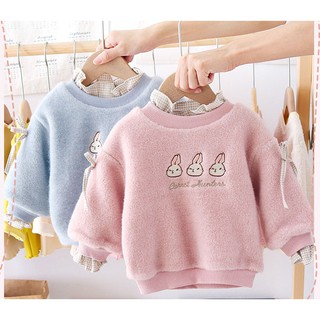 Áo len lông cừu lót nhung phong cách HÀN QUỐC cho bé gái