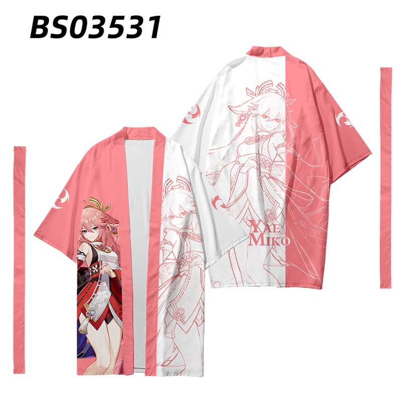 Áo Kimono Tay Ngắn Dáng Rộng In Họa Tiết Độc Đáo Thời Trang Cho Nam Và Nữ