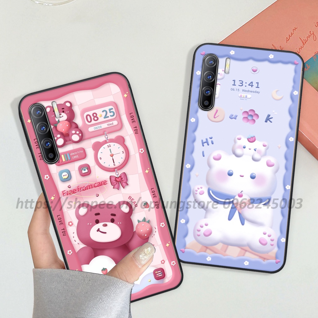 Ốp Oppo ReNo 3 / A91 / ReNo 3 Pro in hình 3D gấu,thỏ cute dễ thương