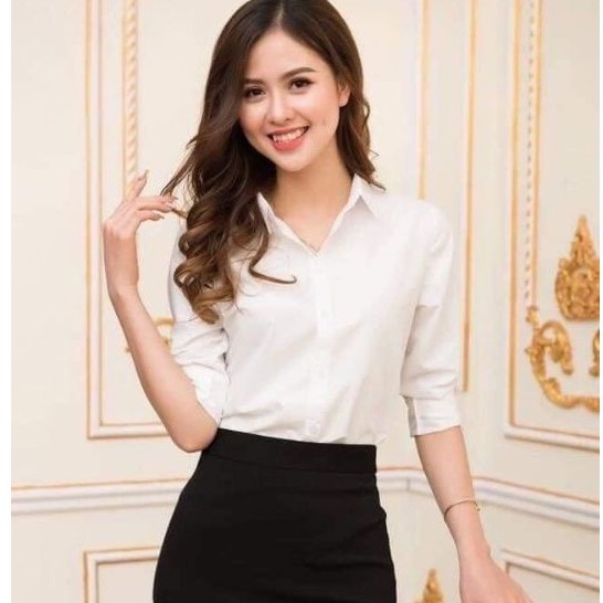 Áo sơ mi nữ dài tay, áo công sở vải cao cấp | BigBuy360 - bigbuy360.vn