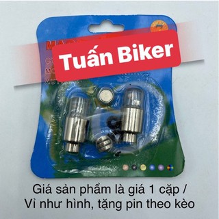 Đèn Led Chân Van 7 màu gắn xe máy, xe đạp < Giá 1 Đôi> Tặng kèm pin dự phòng