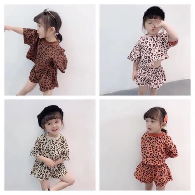 Set cotton da beo cho bé gái hàng qc cực xịn- hottrend- ảnh thật